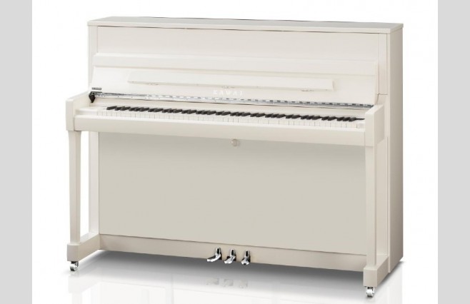 Kawai K-200 ATX 4 SL Snow White Polished Upright Piano (Silver Fittings) - Image 1